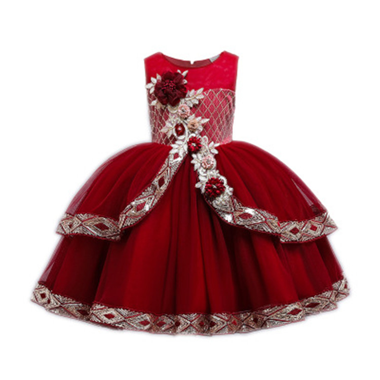 KMB12 Huanyangfashion цветочные платья для девушек на свадьбы для девочек принцессы для конкурса выпускного бального платья 2020