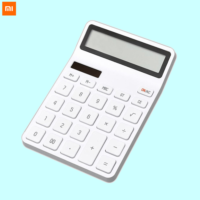 Настольный калькулятор Xiaomi Mijia KACO LEMO, фотоэлектрический двойной погружной ЖК-дисплей с 12 цифрами, умное отключение, для школы и офиса, дома