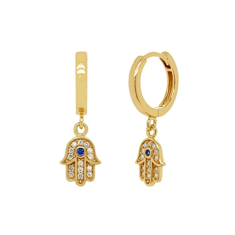 CANNER 18K Gold Plated Earrings S925 Silver Cubic Zircon Earrings Paved Palm Cactus Earrings Women