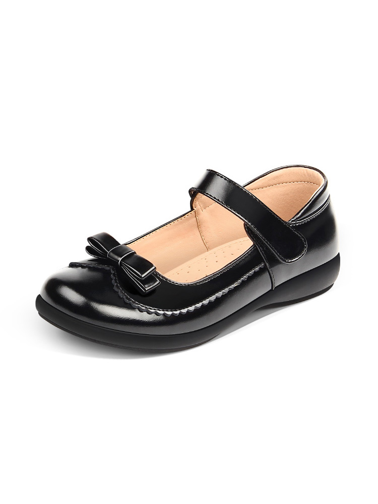 Girls leather shoes leather black English wind 2021 spring new children primary school performance princess soft sole shoes