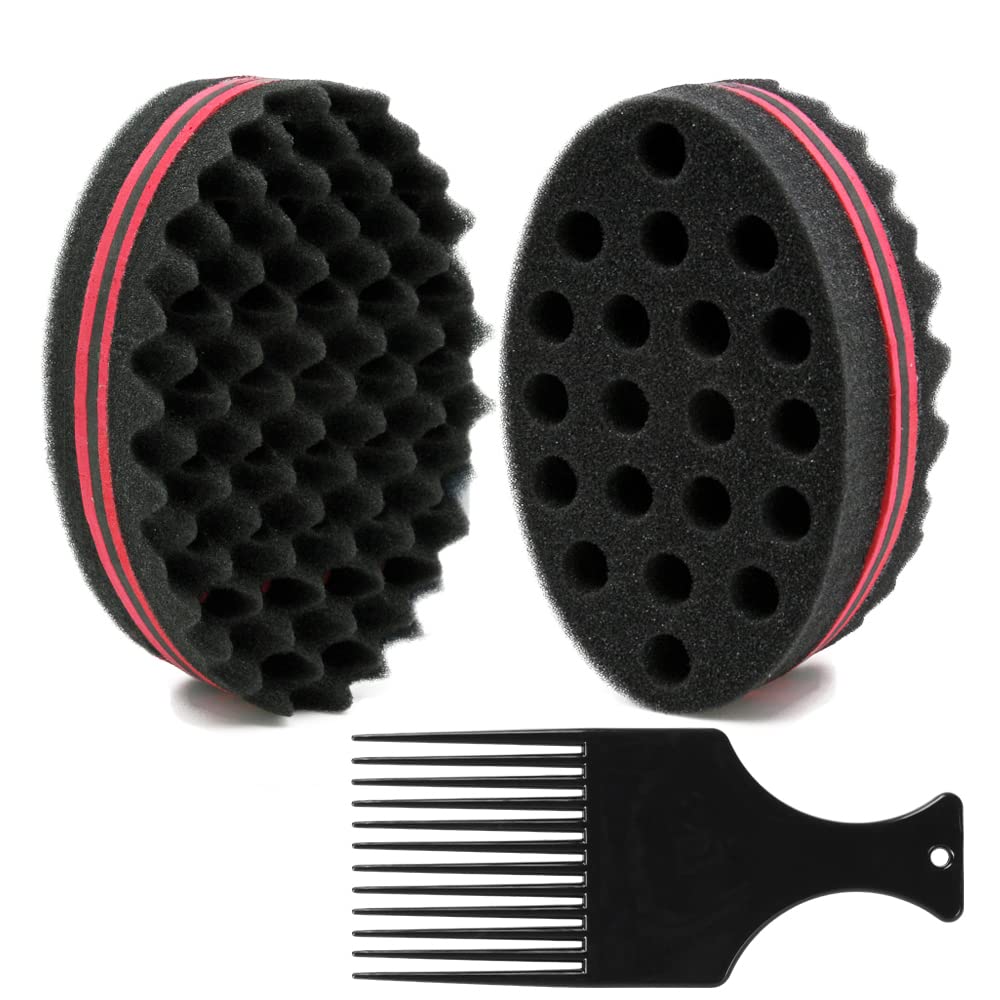 Hot Sale Dreads Locking Twist Afro Curl Coil Wave Hair Care Tool Big Holes Barber Hair Brush Sponge