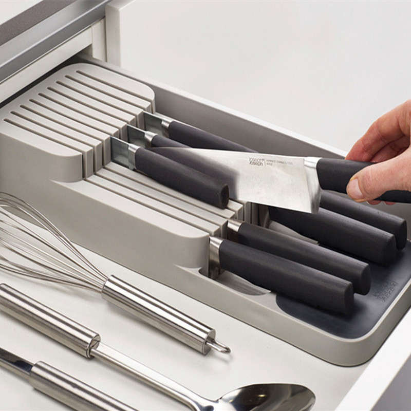 New Kitchen Accessories Tool Plastic Knife Block Holder Forks Spoons Storage Rack Knife Stand Cabinet Tray Organizer Kitchen