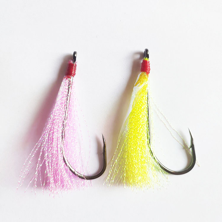 Alpha Wholesale 8/0 High Carbon Steel Tied Sabiki Flasher Skirt Fishing Hooks