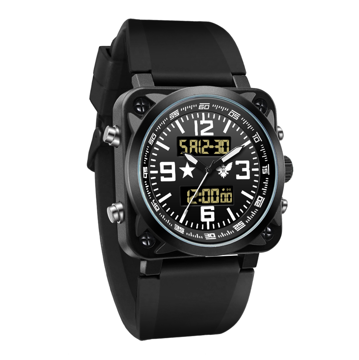 Custom Sports Analog Special Forces fashion outdoor Business Chronograph Alloy round digital watches for men