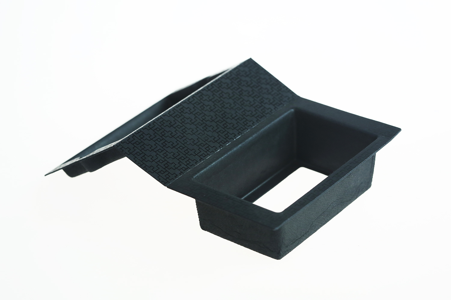 Custom Disposable Biodegradable Packaging Black Paper Tray with Spot UV