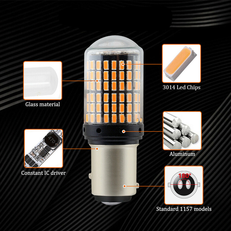 Сигнальная лампа BA15S trun, противотуманная лампа, белая светодиодная лампа 1156 P21W led canbus 30W 144SMD, стоп-сигнал Желтый 1156, задние фонари