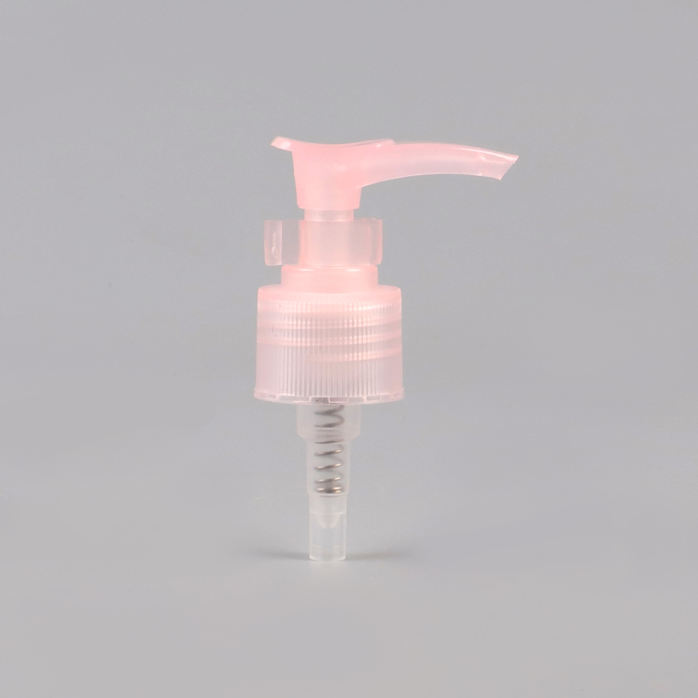 Pink Plastic Lotion Pump with clip for cosmetic bottle 24/410