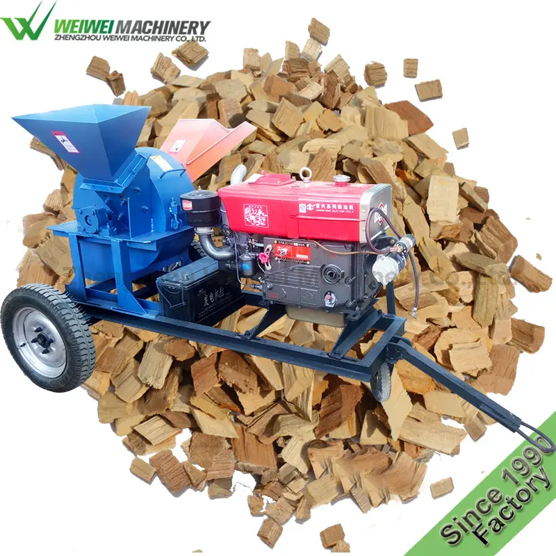 Weiwei garden wood waste crusher peanut crushing machine sawdust machine wood crushing machine diesel engine