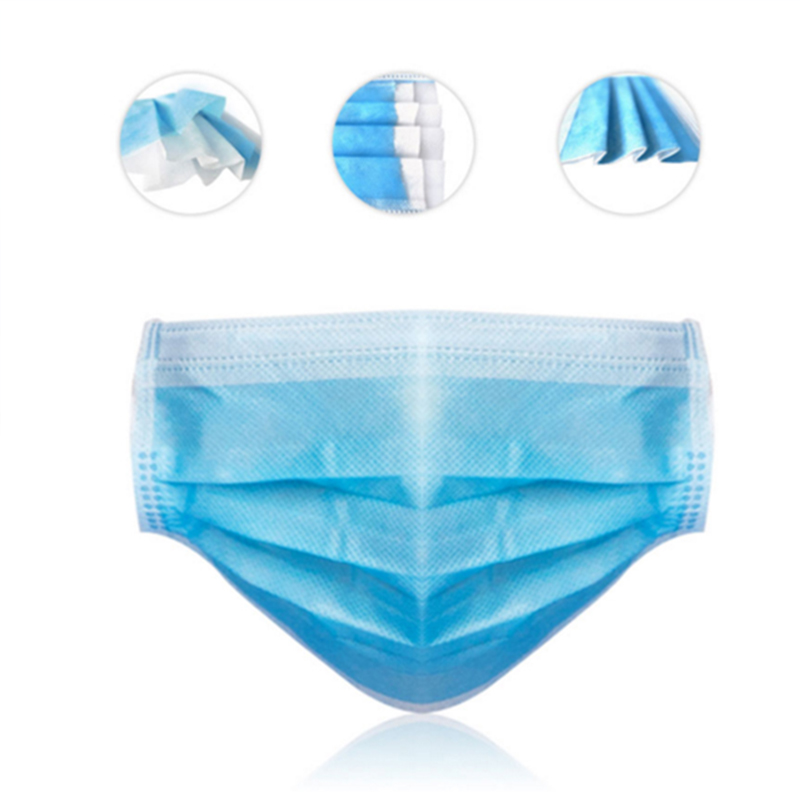 Astm уровень пыли 3ply ткань 3-слойные фанерные активированный masker уголь кейс 3 слоя маска синий одноразовые медицинские маски для лица