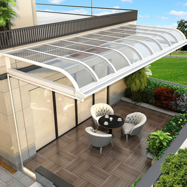 OEM Outdoor Window Awnings Solid Polycarbonate Roof Sheet Canopy Awnings Polycarbonate Awning Canopy