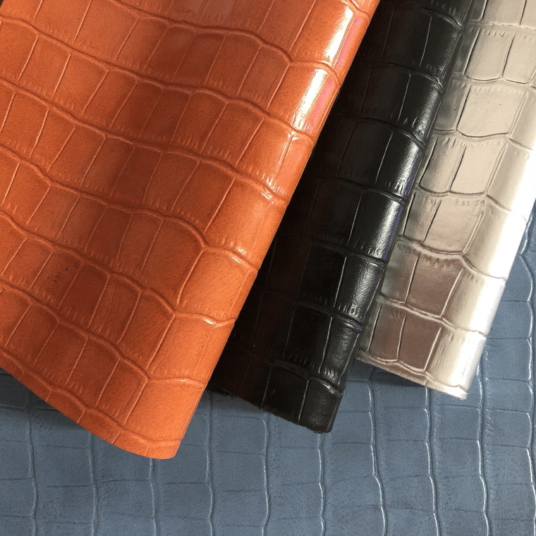 Leather Products Embossed imitation crocodile pu rexine leather