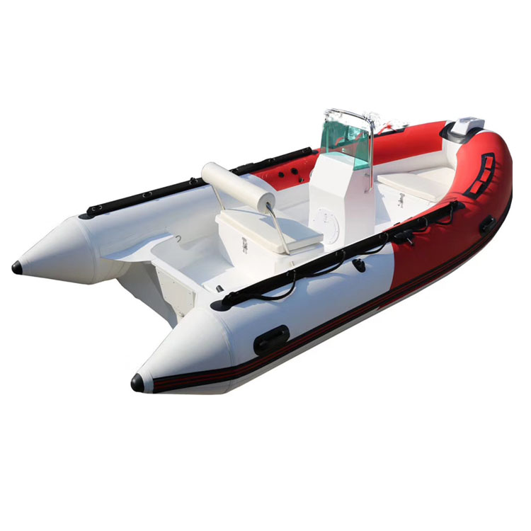 hot sale hypalon material rigid fiberglass hull inflatable fishing cabin rib boat with motor