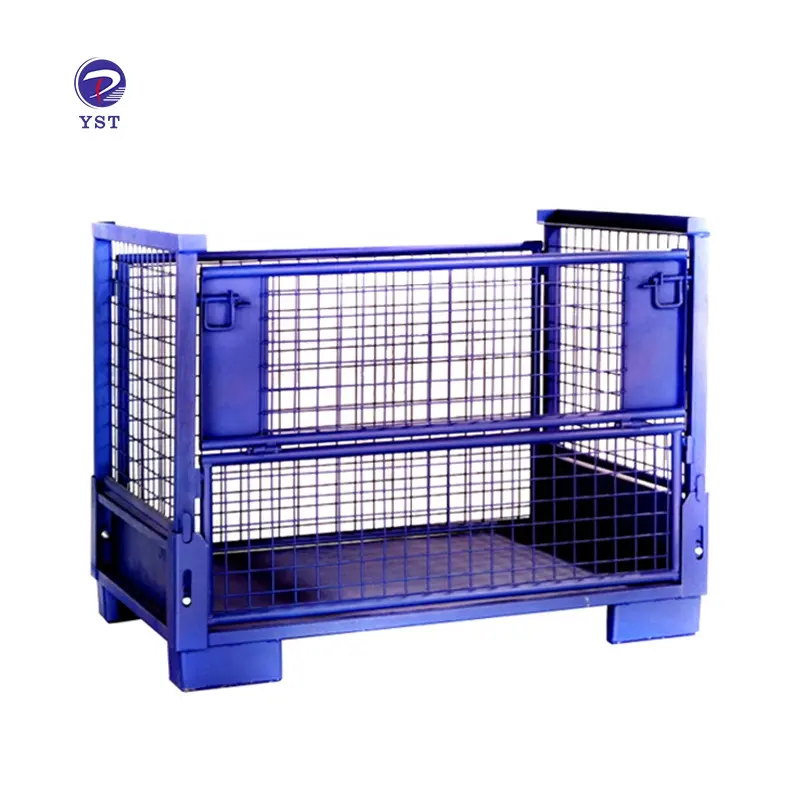 Customized heavy duty powder coated logistic transport stackable metal wire stillages