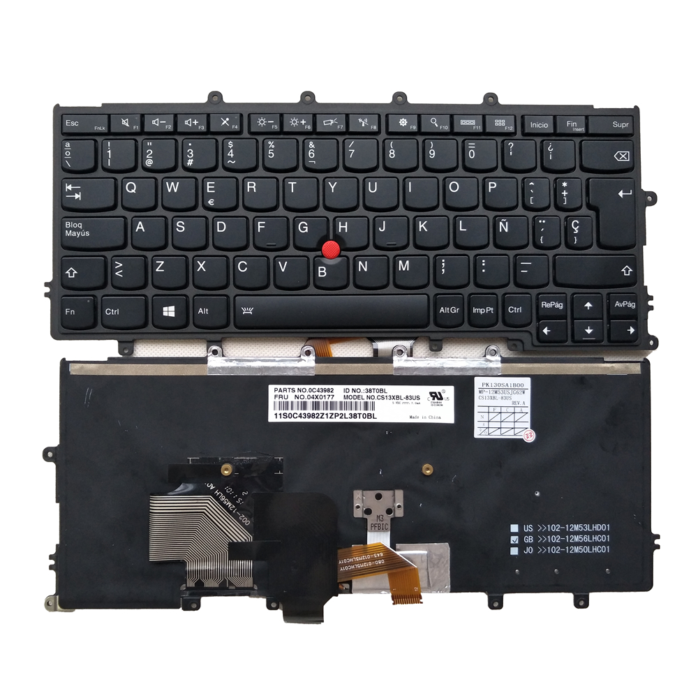 Клавиатура для ноутбука LENOVO Thinkpad X240 X240S X250 X260, черная рамка с подсветкой