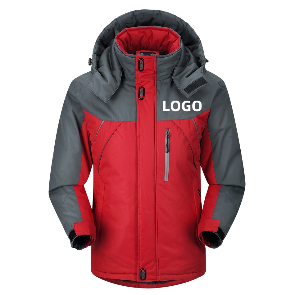 Custom Men'S Winter Skiing Jacket Waterproof Warm Duck Padding Liner Coat Hooded Puffer Insulated Custom Windstopper Down Jacket