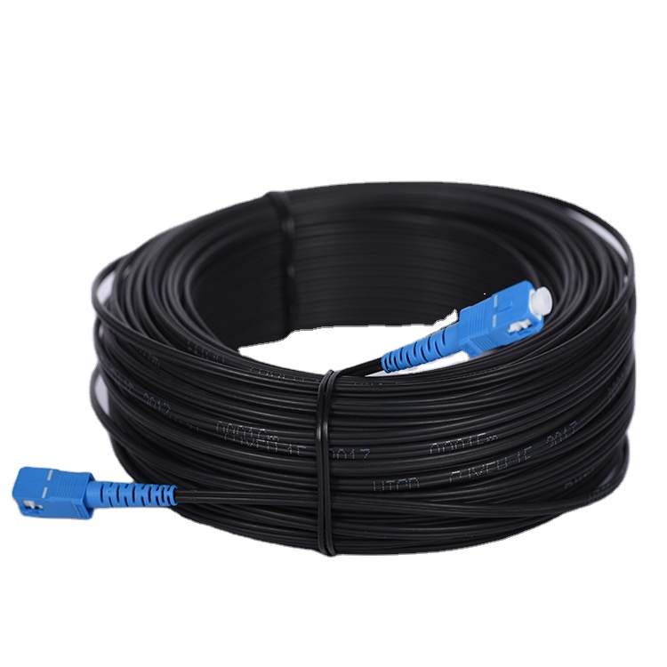 Ftth 1 2-жильный 2 мм * 5 мм FRP стальной провод внутренний наружный волоконно-оптический кабель Соединительный шнур SC APC UPC G657A LSZH Ftth прямой кабель