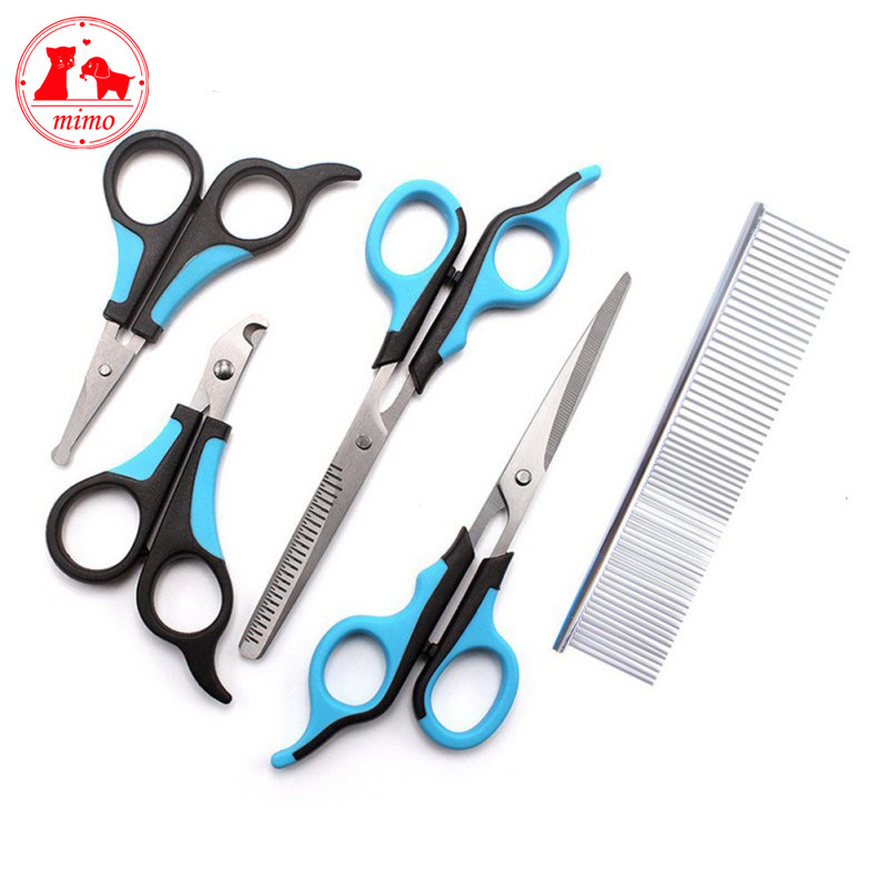 Dog Grooming Scissors Kits Curved Scissor Set Perfect for Pet Grooming Curved Tesoura Puppy Cat Hair Thinning Shears Combing