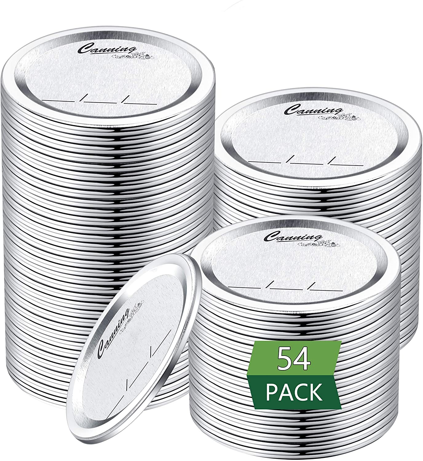 54-Count, Regular Mouth Canning Lids for Ball, Kerr Jars - jar lids and bands for mason jar - canning jar lids with band