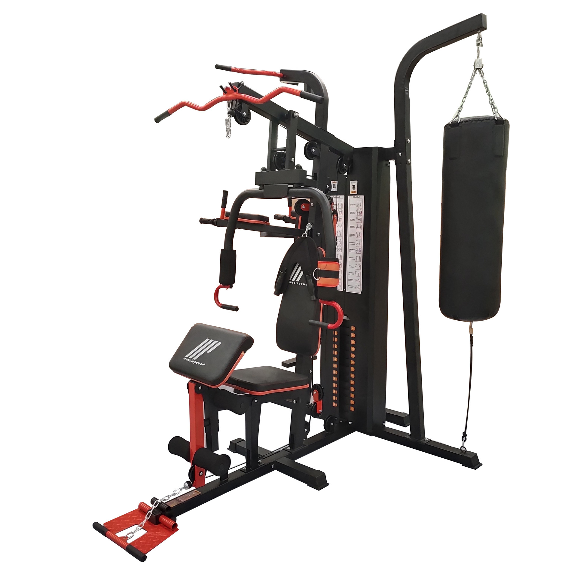 Unisex 3 Station Home Gym Equipment Multi-Functional Fitness for Weight Lifting