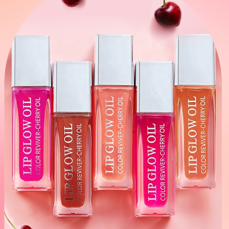 Free Sample Custom Logo OEM Moisturizing Lip Oil Gloss Private Label Long Lasting Lip Plumping Lipgloss 5 Color Lip Tint Makeup