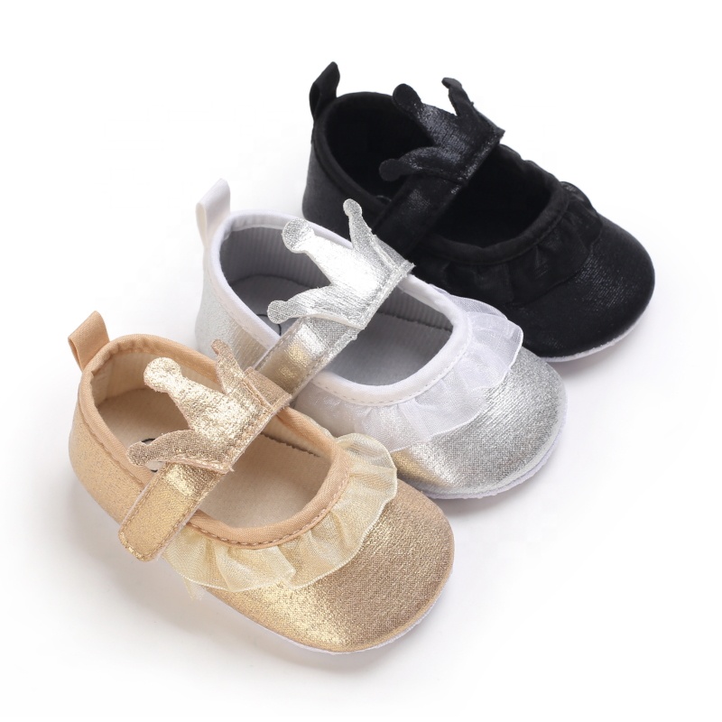 Crown Toddler Newborn Infant Bling Soft Sole Girls Dress Luxury Mary Jane Baby Shoes