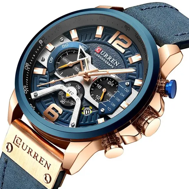 CURREN Watch 8329 Casual Sport Chronograph Watches Men Wrist Luxury Quartz Leather Waterproof Wristwatches Relogio Masculino