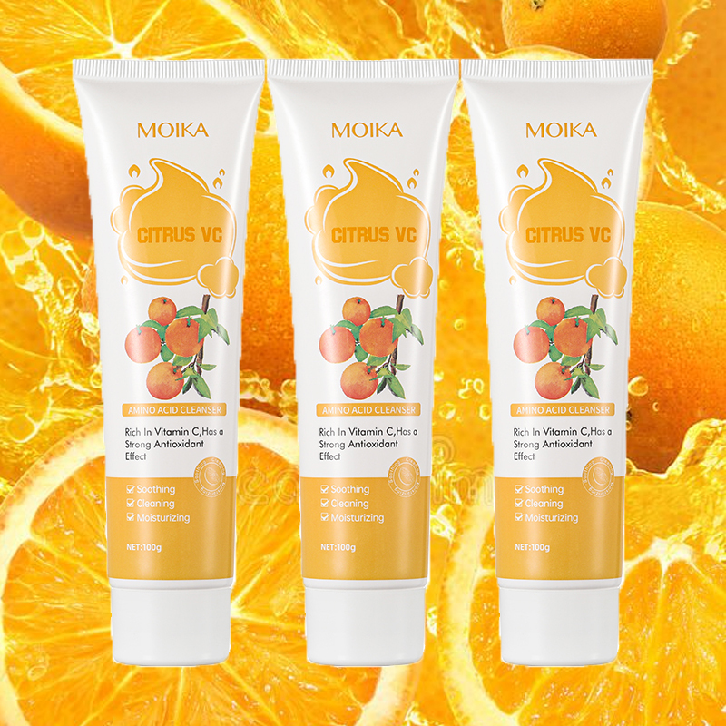 Citrus VC Organic Vegan Skin Care Amino Acids Face Wash Natural Moisturizing Whitening Facial Cleanser Private Label