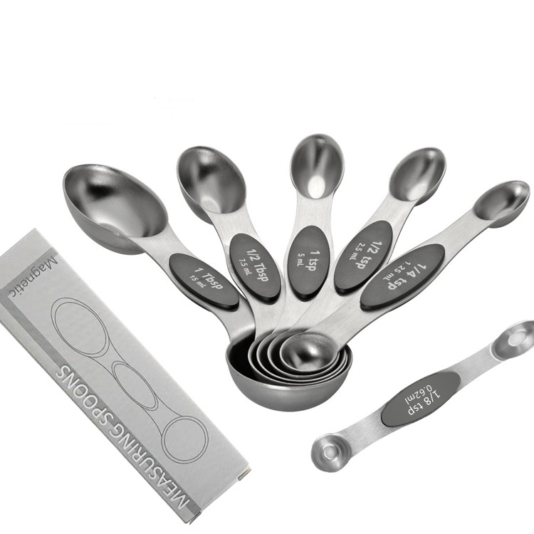 Gifted Pack of 6 Measuring Spoons Stainless Steel Magnetic Measuring Spoons Set for Cooking And Baking