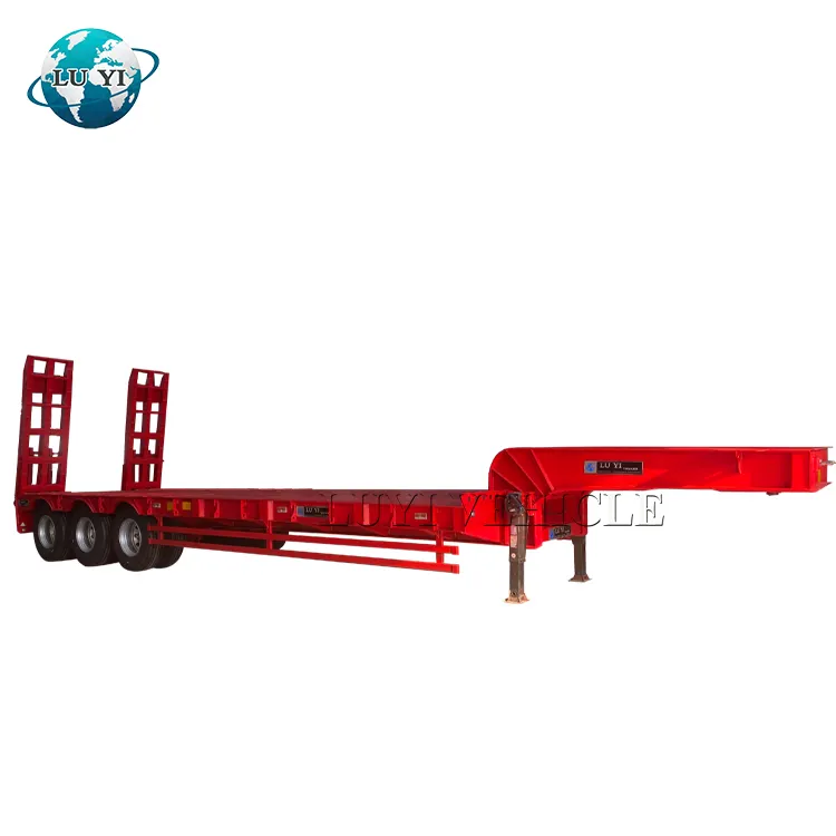 High quality 3 axle 60 ton lowbed truck semi trailer price for sale in nigeria