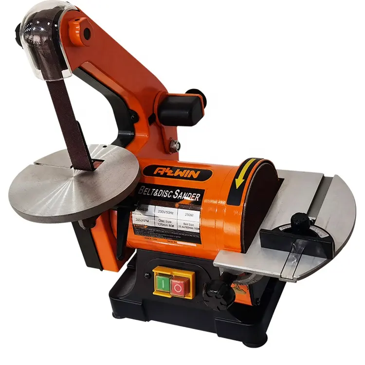 Two-in-one sanding machine 5" disc and 1"X30" belt sander grinding machines with two separate dust ports