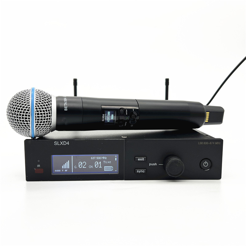 SLXD Microfone 500/600/800MHZ Wireless Microphone System 4pin Headset Sm58/Beta58 Professional Audio Equipment For Stage Karaoke