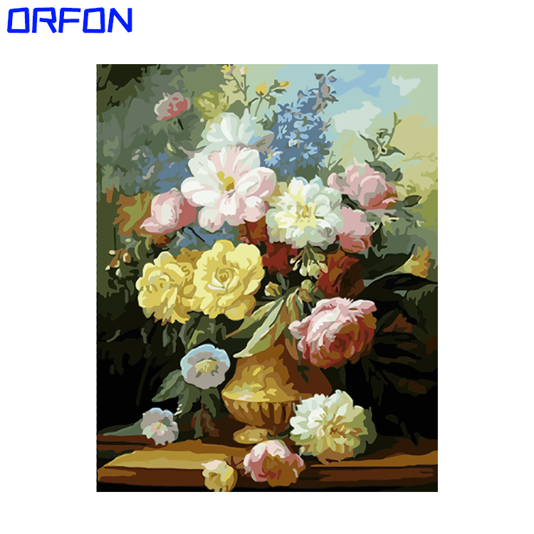 Orfon LY443 краска по номерам DIY цифровая картина маслом классический цветок опт импрессионисты абстрактные на холсте без рамки