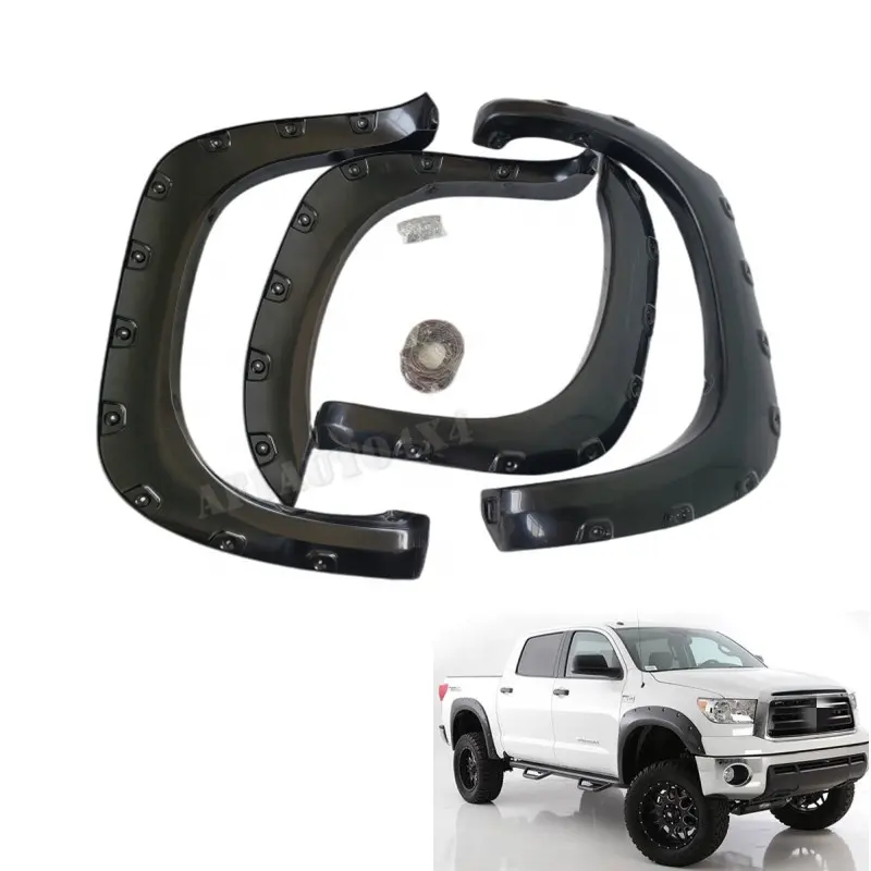 ABS Pocket Rivet Bolt Style Plastic Fender Flares Wheel Fender Trim For Tundra 2007-2013