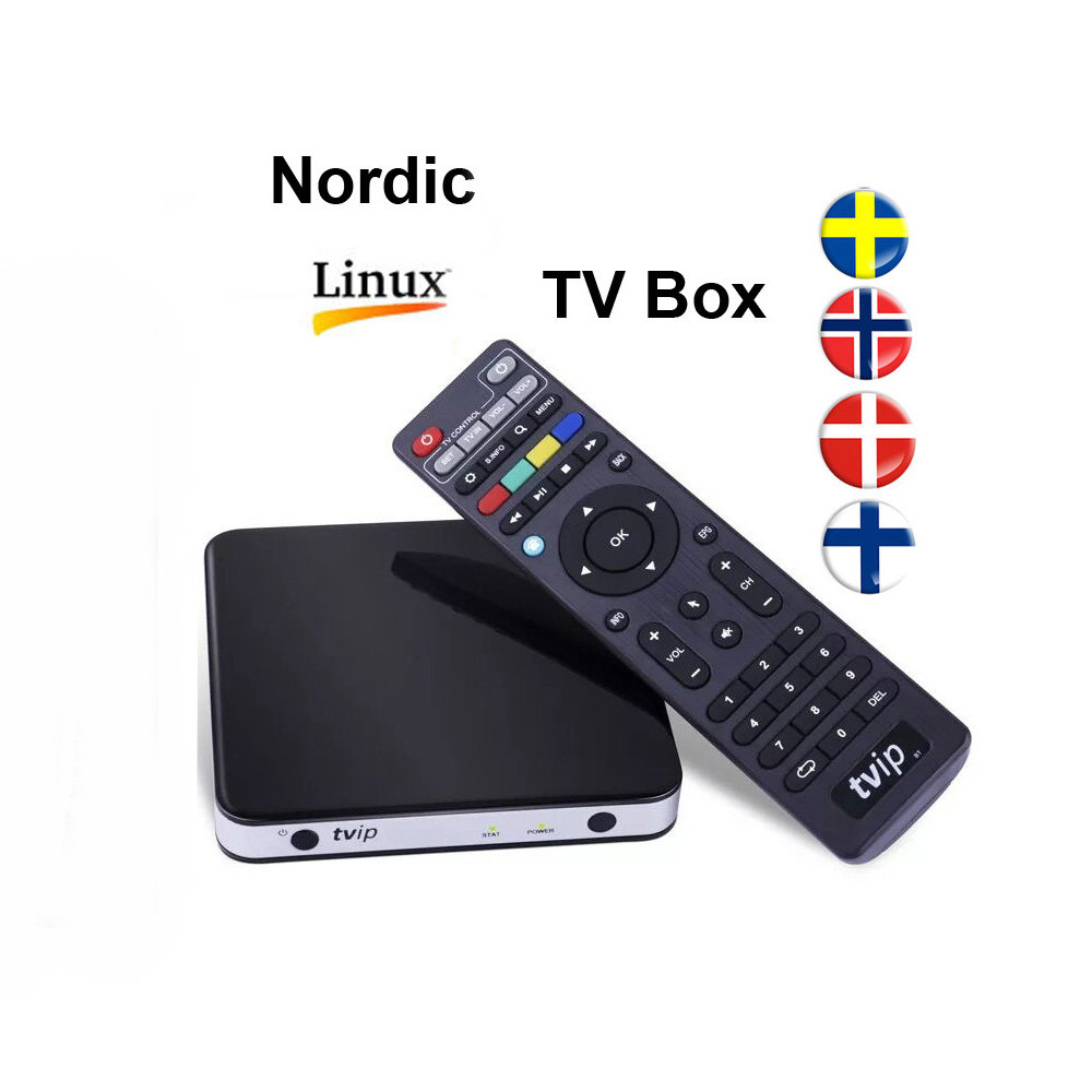 TVIP 605 Linux OS 1 Гб + 8 Гб скандинавский Nordic TV Box для Швеции, Норвегию, Данию, UK для приставки Android Smart TV m3u