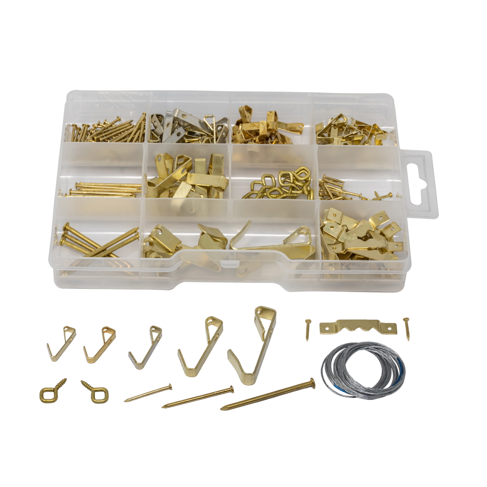 customized copper picture wire and hanging hook hanger kit for home decoration