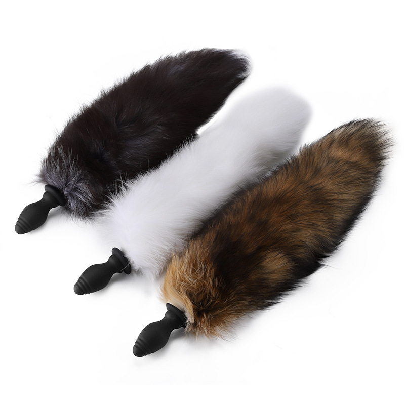 Fluffy Faux Fox Plush Anal Tail Swinging Detachable Soft Silicone Vibrating Butt Plug Tail for Women Beginners Sex Toy