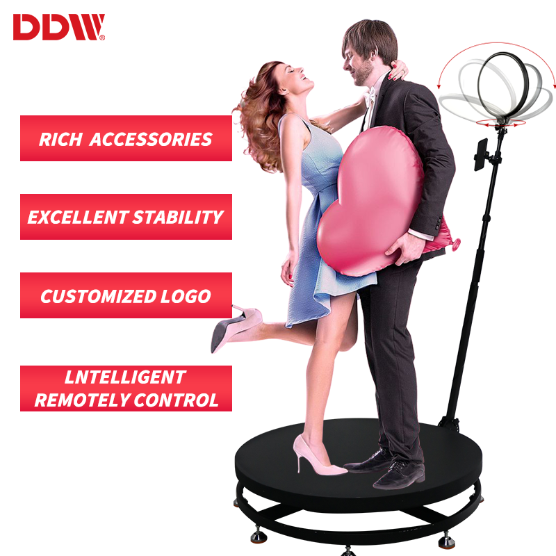 360 Spin Rotating Portable Shell Enclosure Ipad Led Automatic Photobooth Manual Machine 360 Degree Photo Booth