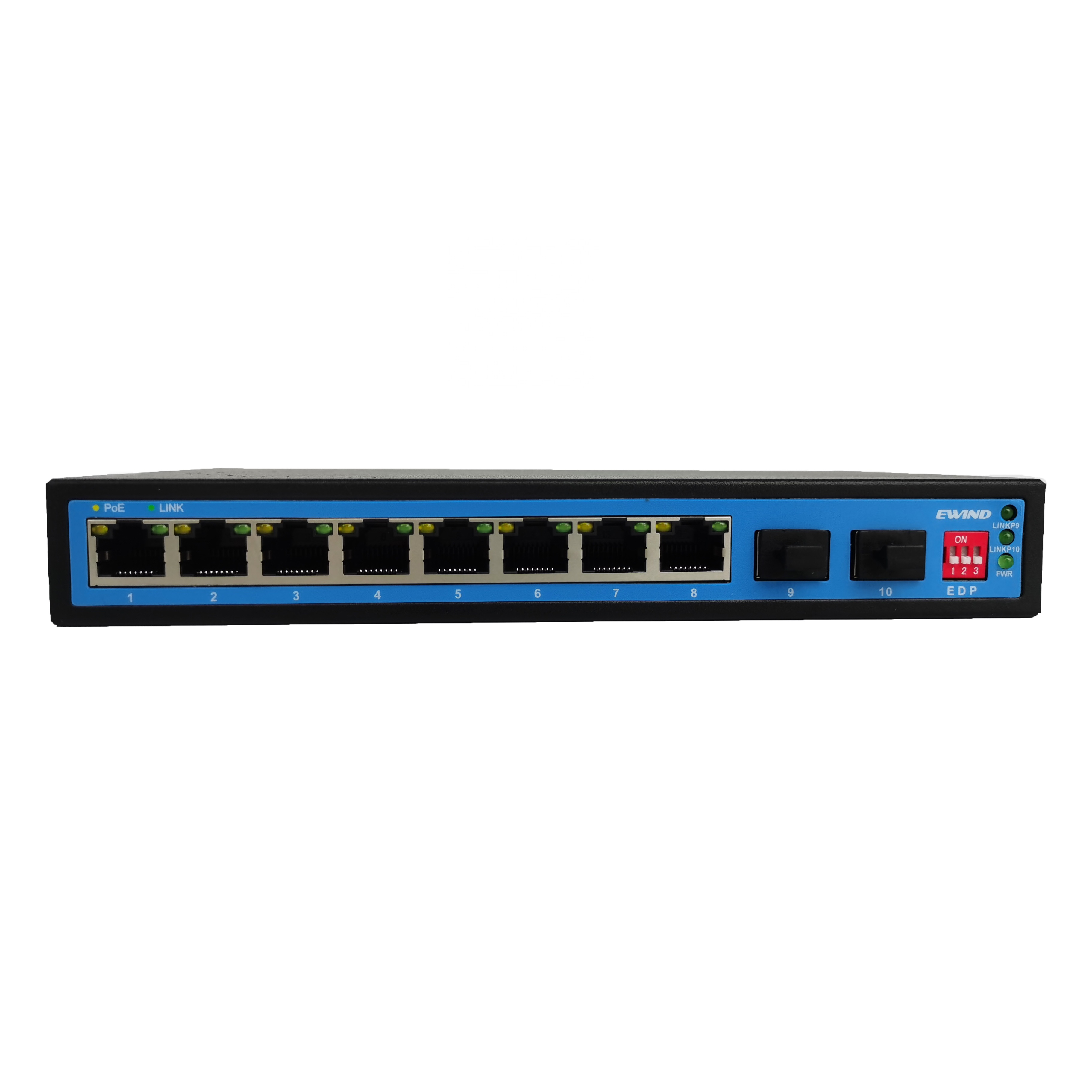 EWIND 1000 м переключатель PoE 8 портов с 2 SFP Порт Gigabit слот коммутатора Ethernet PoE для системы безопасности
