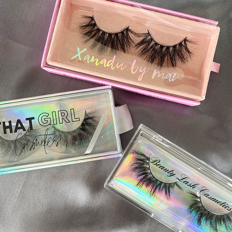 Free 100% mink eyelashes samples wholesale case private label custom 25mm mink false eyelash packaging box vendor