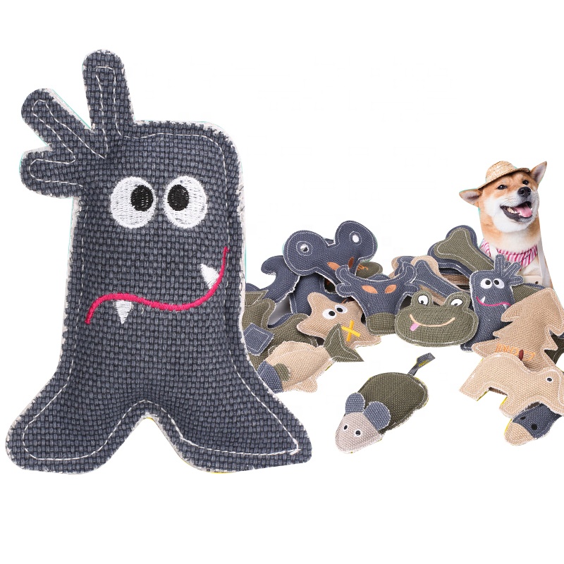 Manufacture Funny Relax Comfortable Durable Linen Material Dog Tooth Cleaning Dispenser Pet Squeaky Chew Toy