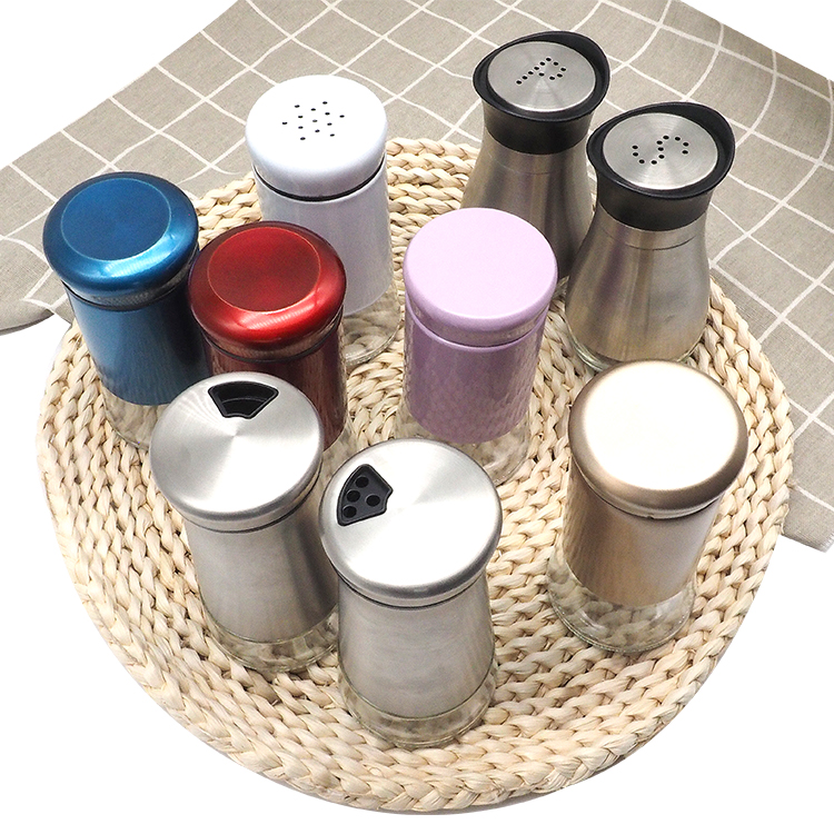 Best seller mechanism custom color spice jar stainless steel