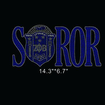 Индивидуальный дизайн Zete Phi Beta Sorority rhinestone transfer motif S (shield) R O R для футболок одежды
