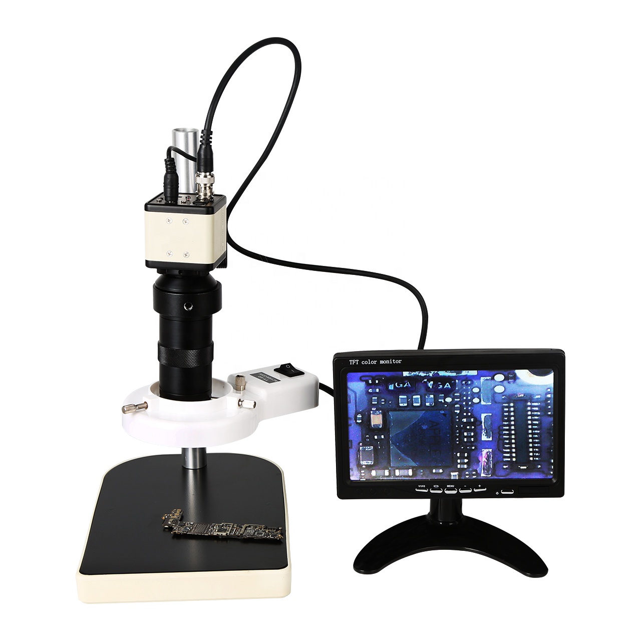 Kaisi 708 Pocket Microscope With White Ring LED Light Mobile Phone Repair Monocular Digital Camera Microscope With Screen