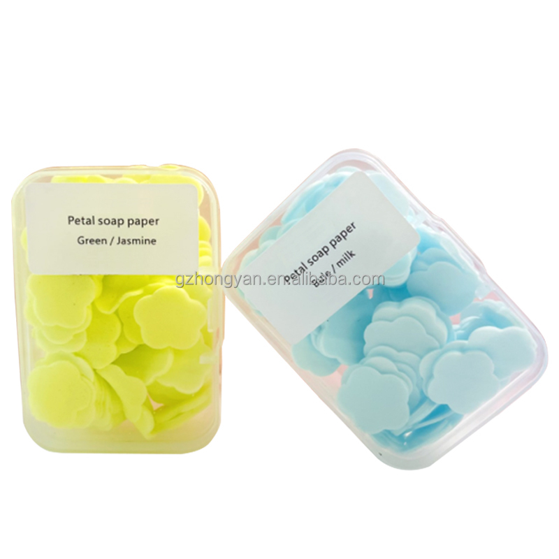 Wholesale 20Pcs Portable Travel Outdoor Portable Disposable Soap Paper Boxed Foam Hand Washing Tablets Mini Paper Soap