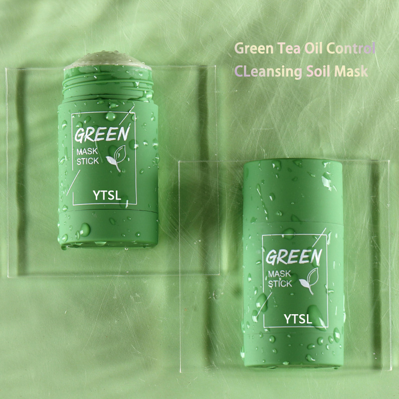 Custom Clay Mask Stick Facial Skin Care Matcha Green Tea Purifying Stick Mask Facial Clay Mud Solid Green Tea Mask Stick