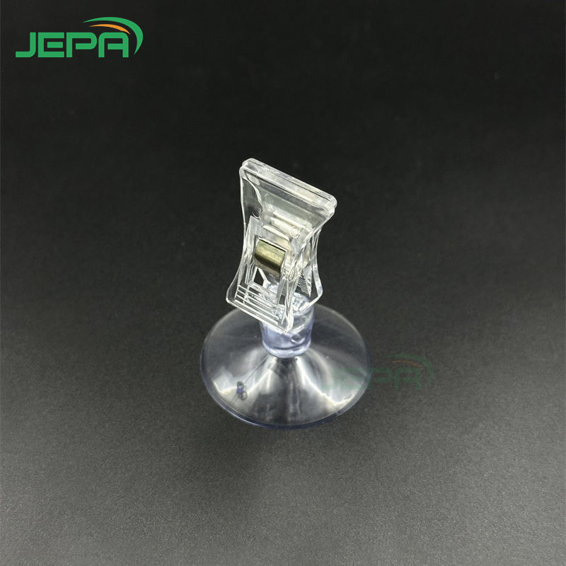 Temperature Resistant Heavy Duty Transparent Round Clamp Holder PVC Suction Cup Clips for Bathroom Shower and Car Use