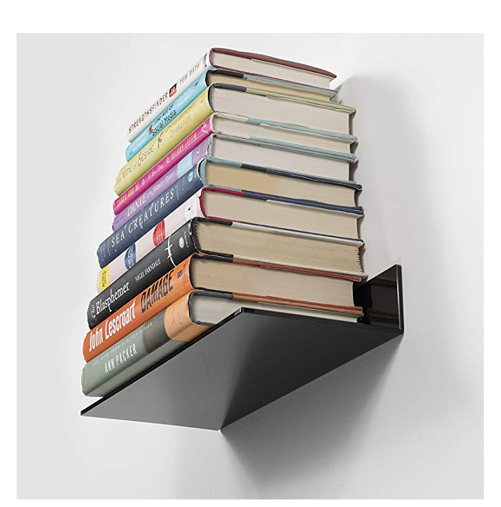 Wall-mounted solid space-saving shelf book carrying case