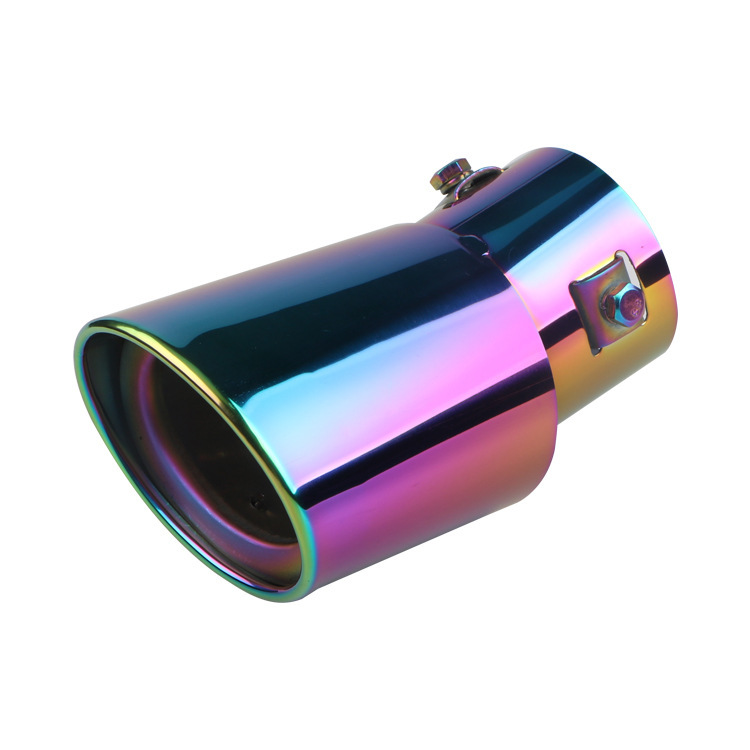 Rainbow color stainless steel model car exhaust pipe modified single pipe car tailpipe sound muffler