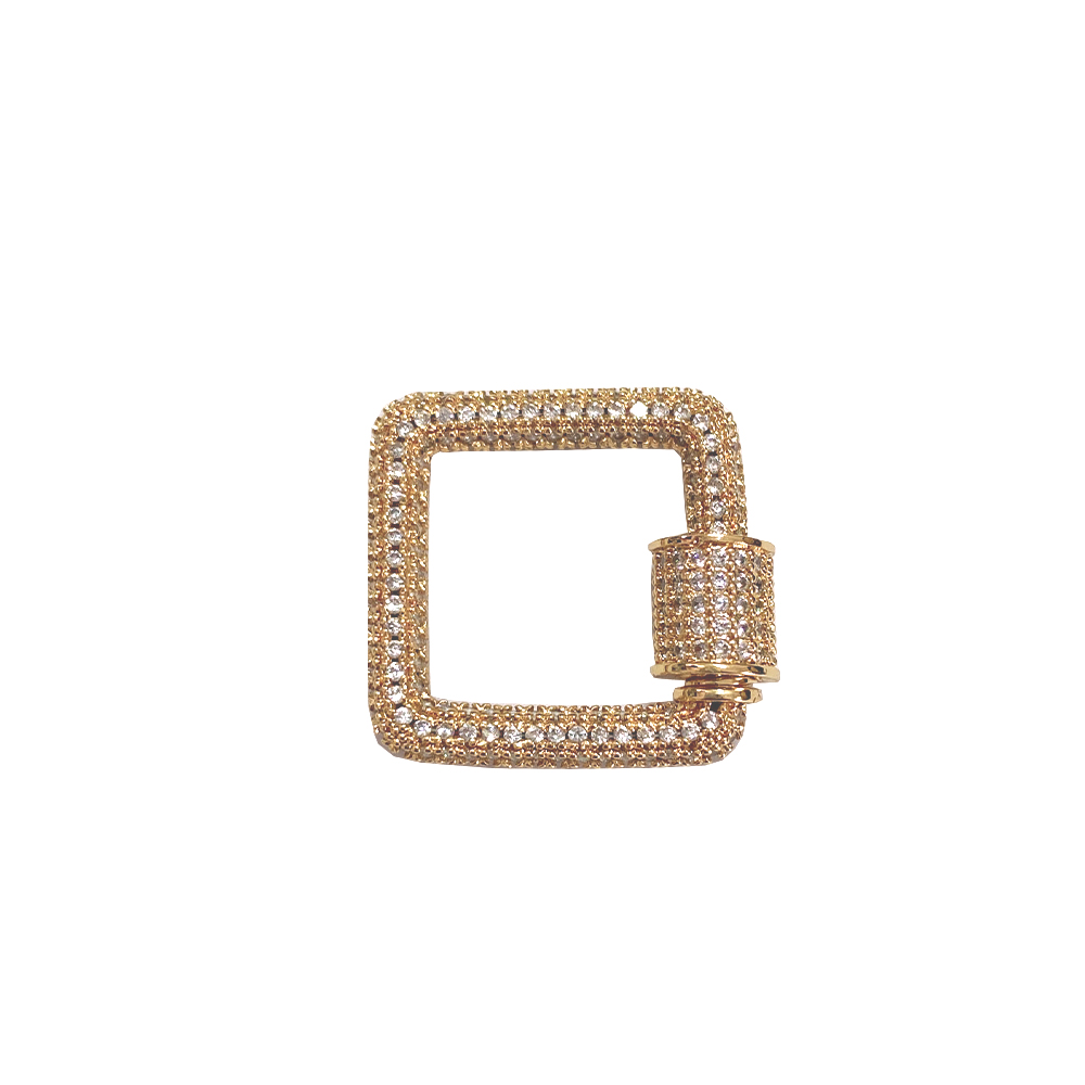 Fun2bead оптовая продажа ювелирных изделий позолоченные медные аксессуары квадратной формы браслет винтовая застежка для ожерелья