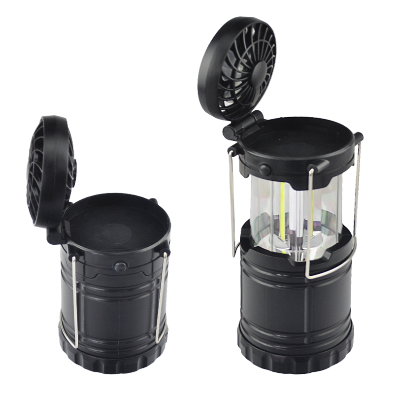 2021 multi function led telescopic camping lantern extendable camping light with fan